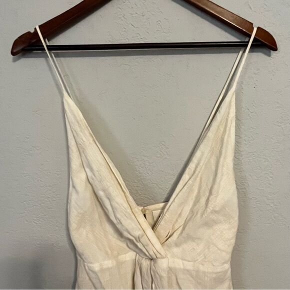 Women's Aritzia Wilfred Cream Linen Tank Top - Picture 3 of 8